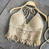 Boho Crochet Knit Swim Top