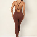 Backless One Piece Yoga Jumpsuit - medium