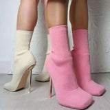 Thin Heel Sock Boots