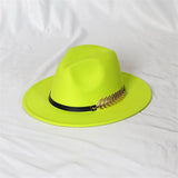 Wide Brim Hat with Feather Belt - Fedora