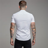 Men Short Sleeve Button-up Shirt