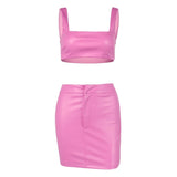 2pc Crop Top Mini Skirt