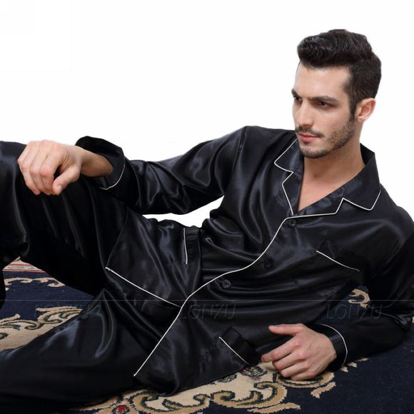 Mens Silk Satin Pajama Set