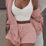 Fluffy Fleece Hooded Cardigan Outfit