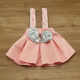 Toddler Kids Girls Lace Tops Sequin Strap Skirt Headband 3pc set- kids