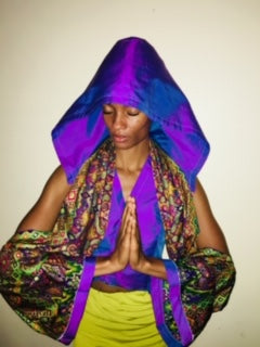 Purple Printed Sleeved Hood-YMYH