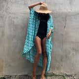 Tie Dye Kimono Swimsuit Cover-up Dress