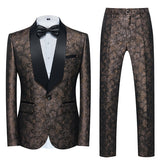 Boutique Flower Print 2pc Mens Suits