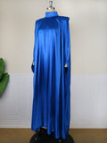 Mock Neck Batwing Sleeve Loose Large Sparkly Robes