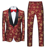 Boutique Flower Print 2pc Mens Suits