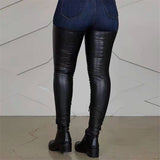 Flat Thigh High PU Leather Boots