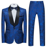 Boutique Flower Print 2pc Mens Suits