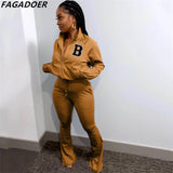 2pc Top And Flare Pant Tracksuit