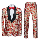 Boutique Flower Print 2pc Mens Suits