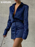 Satin Shirt Dress