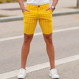 Striped Print Mid Waist Drawstring Beach Pants-men