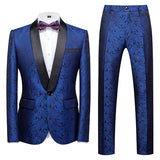 Boutique Flower Print 2pc Mens Suits