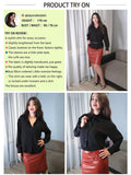 Solid Black Chiffon Blouse Long Sleeve Chic Top