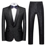 Boutique Flower Print 2pc Mens Suits