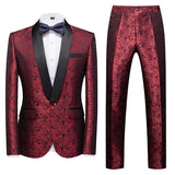 Boutique Flower Print 2pc Mens Suits