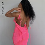 Halter Backless Draped Maxi Dress