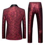 Boutique Flower Print 2pc Mens Suits