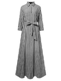 Long Sleeve Button-up Maxi Long Dress