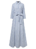 Long Sleeve Button-up Maxi Long Dress