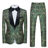 Boutique Flower Print 2pc Mens Suits