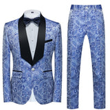 Boutique Flower Print 2pc Mens Suits