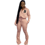 2pc Top And Flare Pant Tracksuit