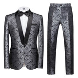 Boutique Flower Print 2pc Mens Suits