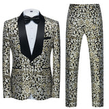 Boutique Flower Print 2pc Mens Suits