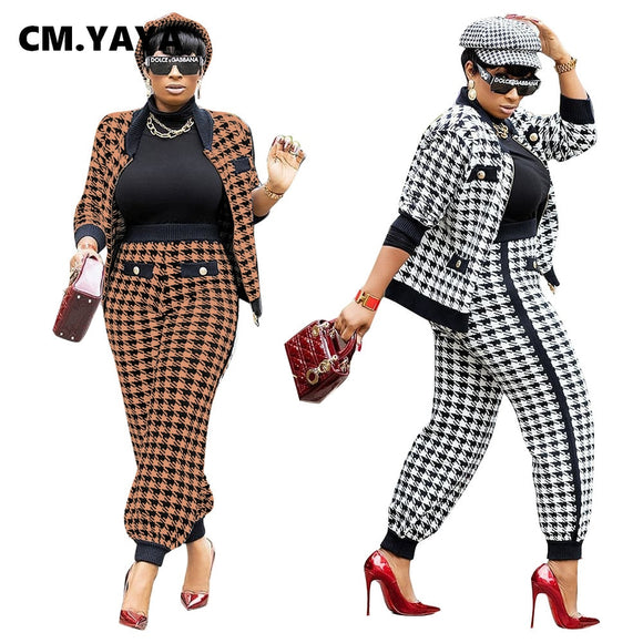 Houndstooth 2pc Jacket + Pants Set