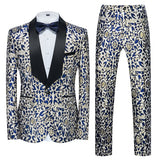 Boutique Flower Print 2pc Mens Suits