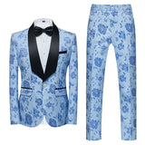 Boutique Flower Print 2pc Mens Suits