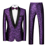 Boutique Flower Print 2pc Mens Suits