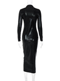 PU Long Leather Dress