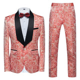 Boutique Flower Print 2pc Mens Suits