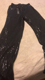 Full Sequined Wide Leg Elastic Waist Pants