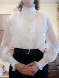 RUFFLE LACE CHIFFON ELEGANT TOP