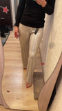 Full Sequined Wide Leg Elastic Waist Pants