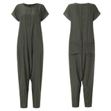 Ladies Drop Crotch Cargo Jumpsuits