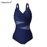 One Piece Mesh Patchwork Swimsuits-PS