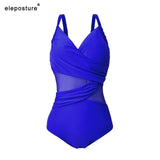 One Piece Mesh Patchwork Swimsuits-PS