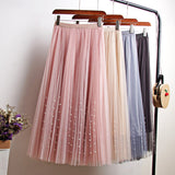 Mesh Tulle Skirt w/Beaded Accent