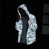 Reflective Hooded Zipper Windbreaker-Men