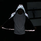 Reflective Hooded Zipper Windbreaker-Men