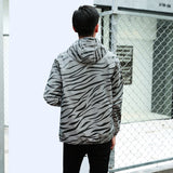 Reflective Hooded Zipper Windbreaker-Men