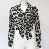 Long Sleeve Leopard Print Blouse